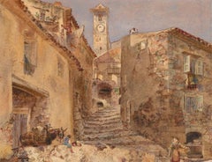 1875 Watercolour - Old Street in Cannes