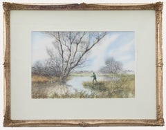 Used Trevor Parkin - Framed 20th Century Watercolour, Reeling in a Catch