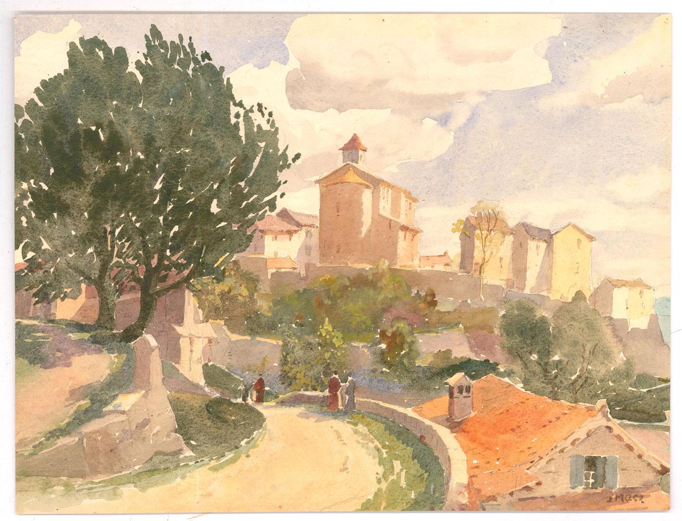 John Mace RBA (1889-1952) - Early 20th Century Watercolour, Italian Village For Sale 2