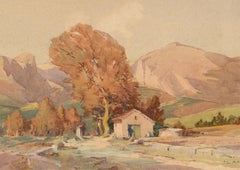 John Mace RBA (1889-1952) – Aquarell des frühen 20. Jahrhunderts, Eine herbstliche Ansicht