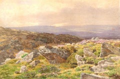 William Snell Morrish (1844-1917) - 1882 Watercolour, View Across Dartmoor