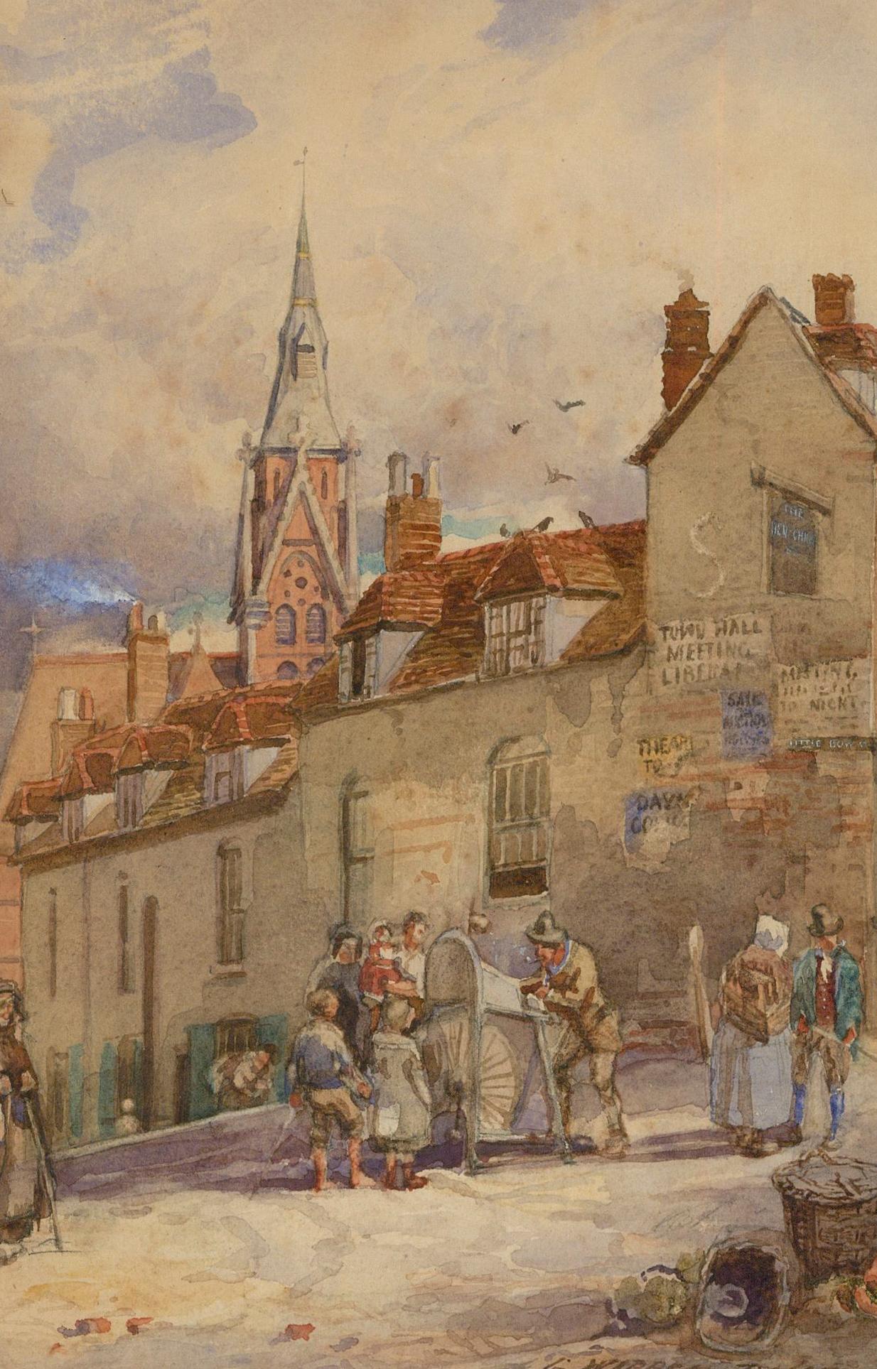 George W. Blackham (1832-1912) - Late 19th Century Watercolour, Little Bow St. For Sale 1