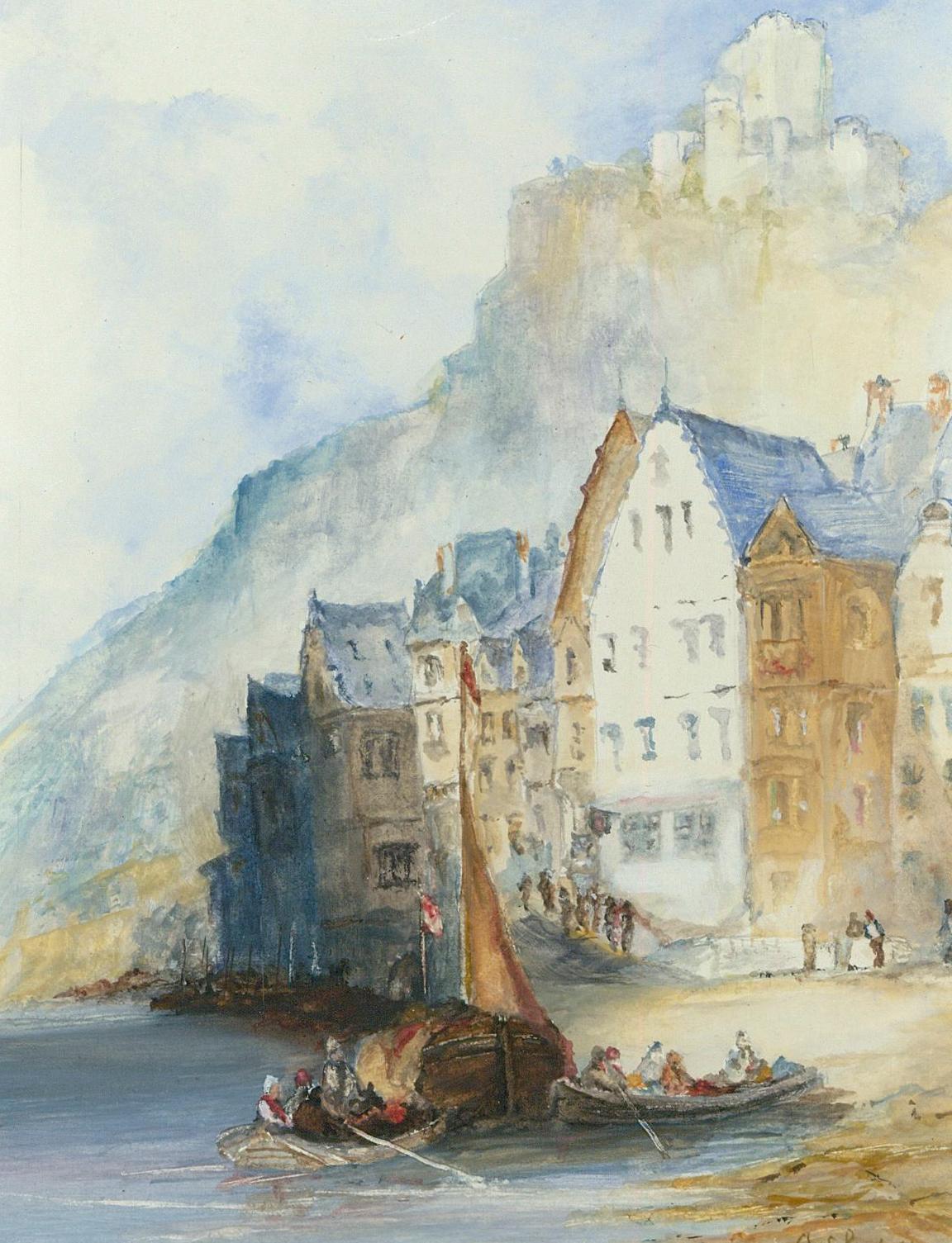 Charles Edmund Rowbotham (1856-1921) - Framed Watercolour, Castle on the Cliff For Sale 1