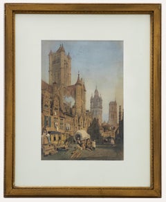 George Percy Ashburnham (1815-1886) - Framed Watercolour, Three Towers in Ghent