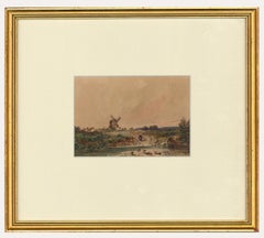 Antique Charles G. Davidson RWS (1820-1902) - Framed Watercolour, The Little Windmill