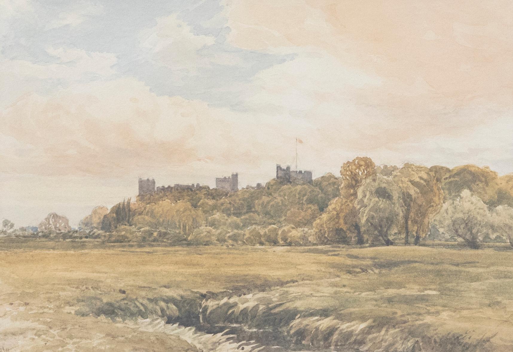 A delicate study of Windsor Castle in the afternoon sun. Ruskin Gallery label fixed to the reverse alongside Stanley W. Fisher label. Well presented in a gilt effect frame. Signed and dated. On watercolour paper.
