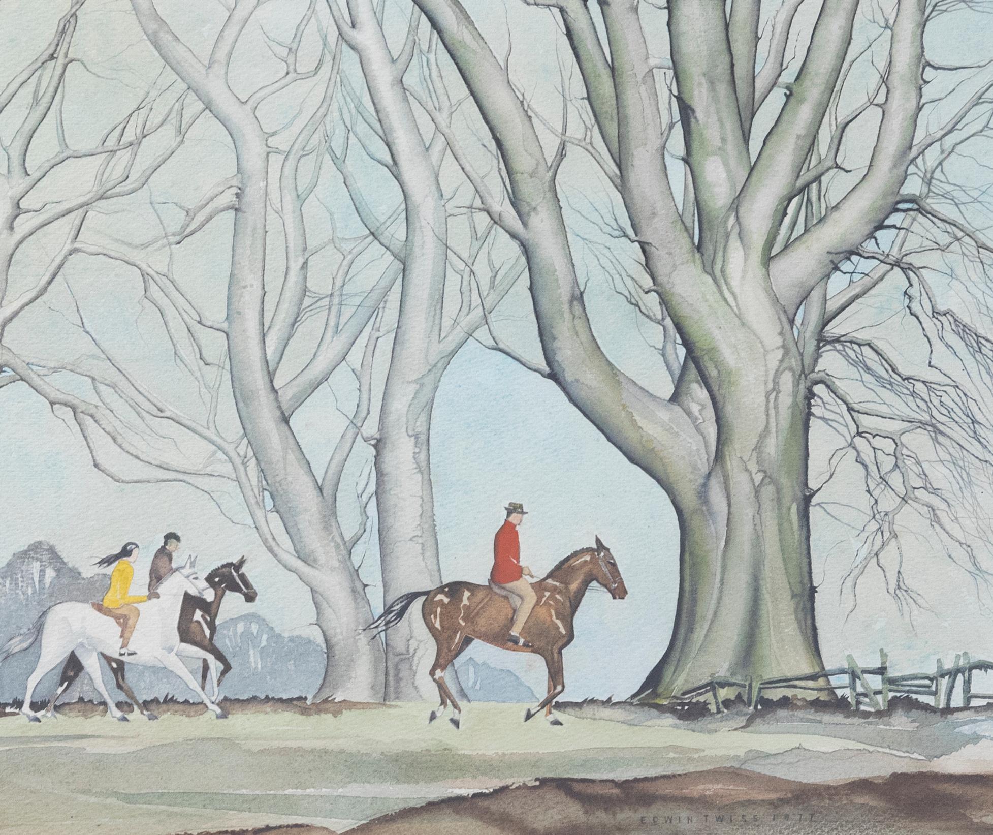 Edwin Twiss - Framed 1977 Watercolour, A Glorious Gallop - Art by Unknown