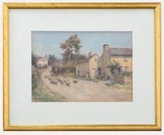 Frederick J Knowles (1874-1931) - Framed Watercolour, Drover on Horseback