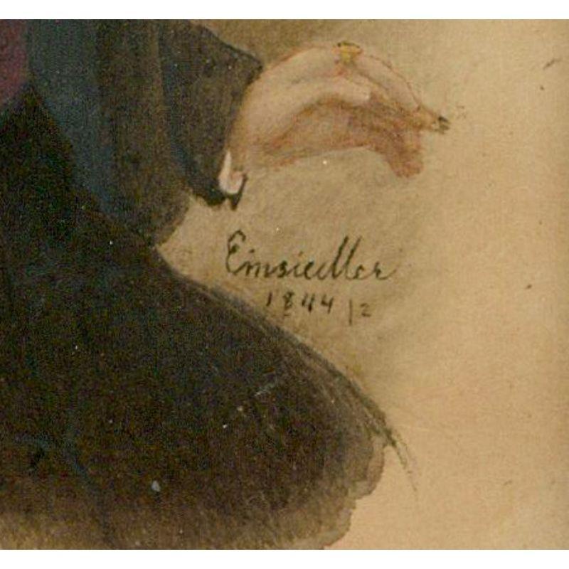 1844 Watercolour - Portrait of a Gentleman For Sale 2