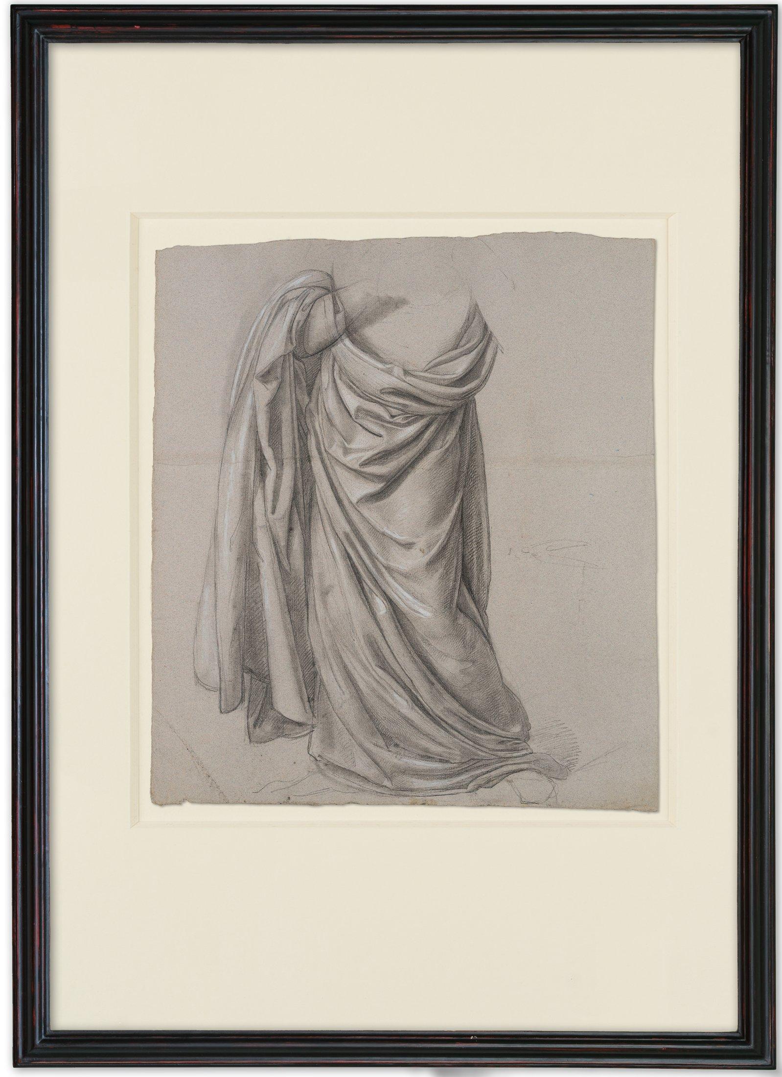 Trajan Wallis (1794 Florence - 1892 ): Garment Study as Costume Drapery, 19th century, Charcoal

Technique: White heightened Charcoal on Paper

Date: 19th century

Description:  Watermark: shield

Provenance: From the estate of the artist.

