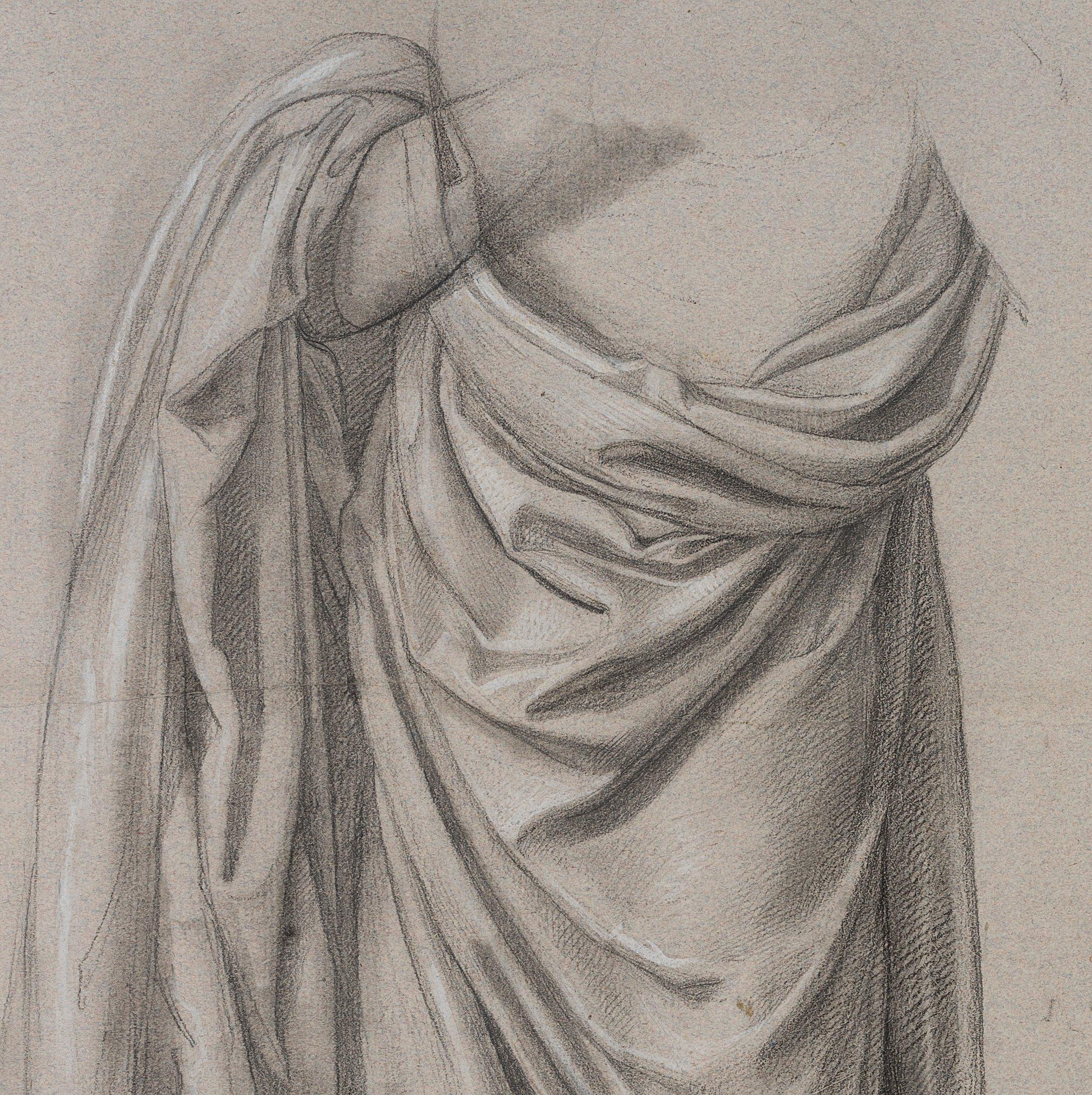 Trajan Wallis (1794-1892): Garment Study as Costume Drapery - Art by Unknown
