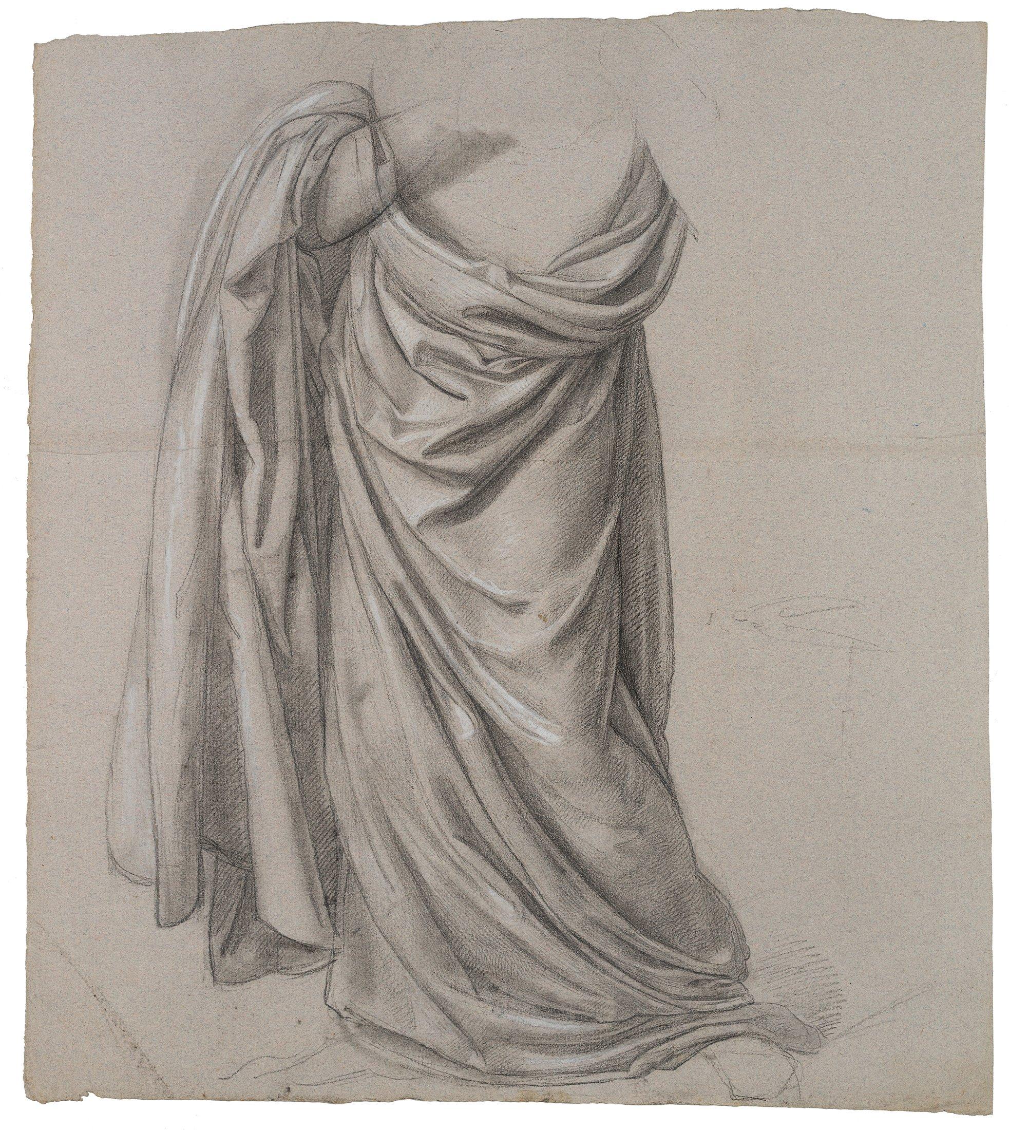 Trajan Wallis (1794-1892): Garment Study as Costume Drapery For Sale 1