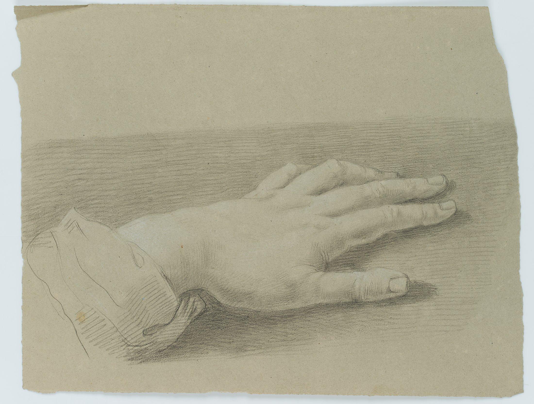 Trajan Wallis (1794-1892): Study after the artist's hand - Art by Unknown