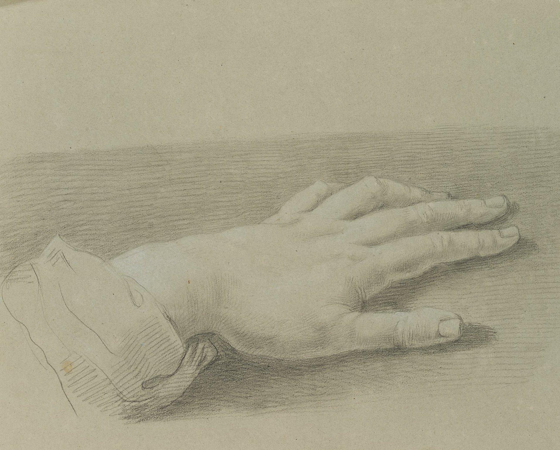 Unknown Figurative Art - Trajan Wallis (1794-1892): Study after the artist's hand
