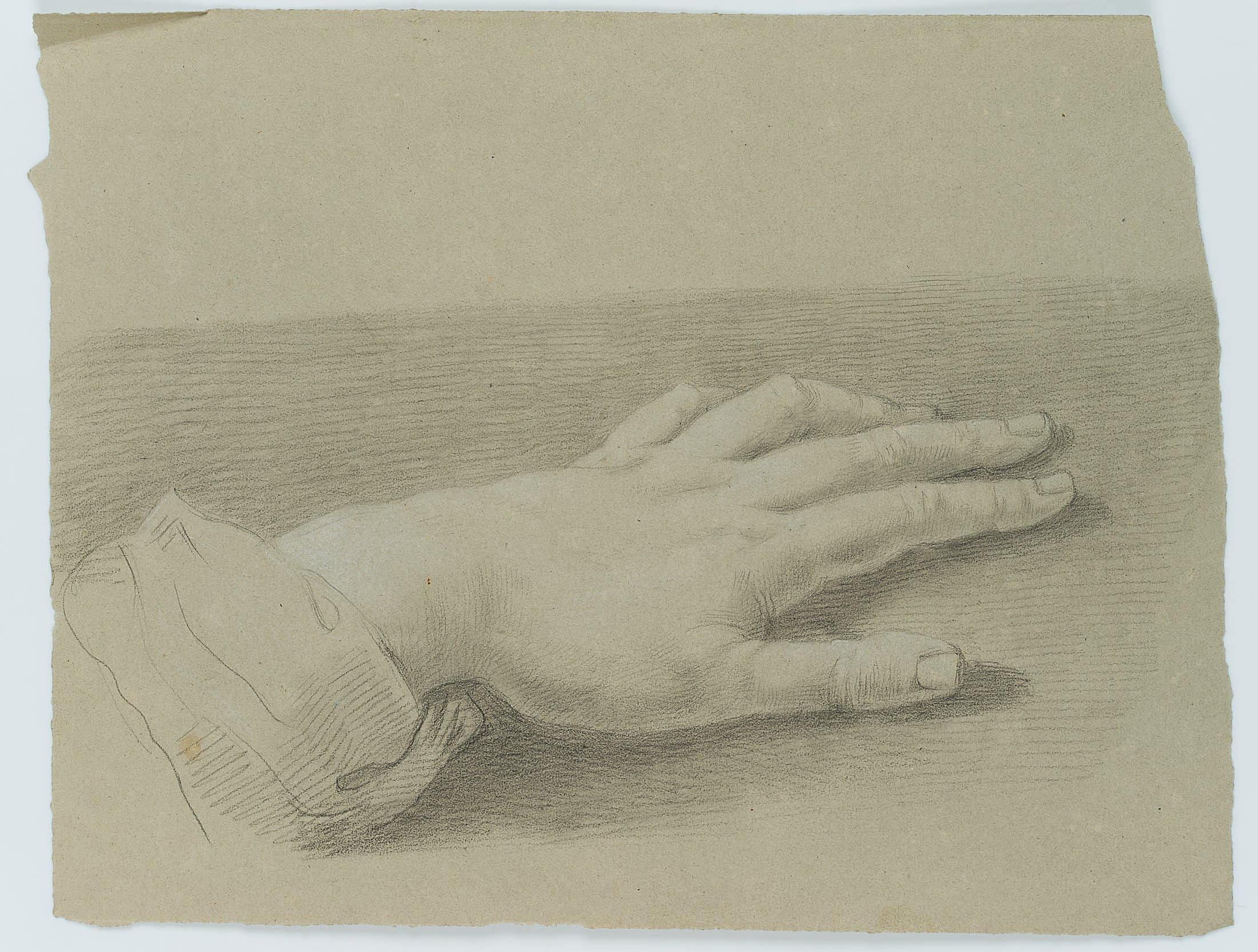 Trajan Wallis (1794-1892): Study after the artist's hand - Romantic Art by Unknown
