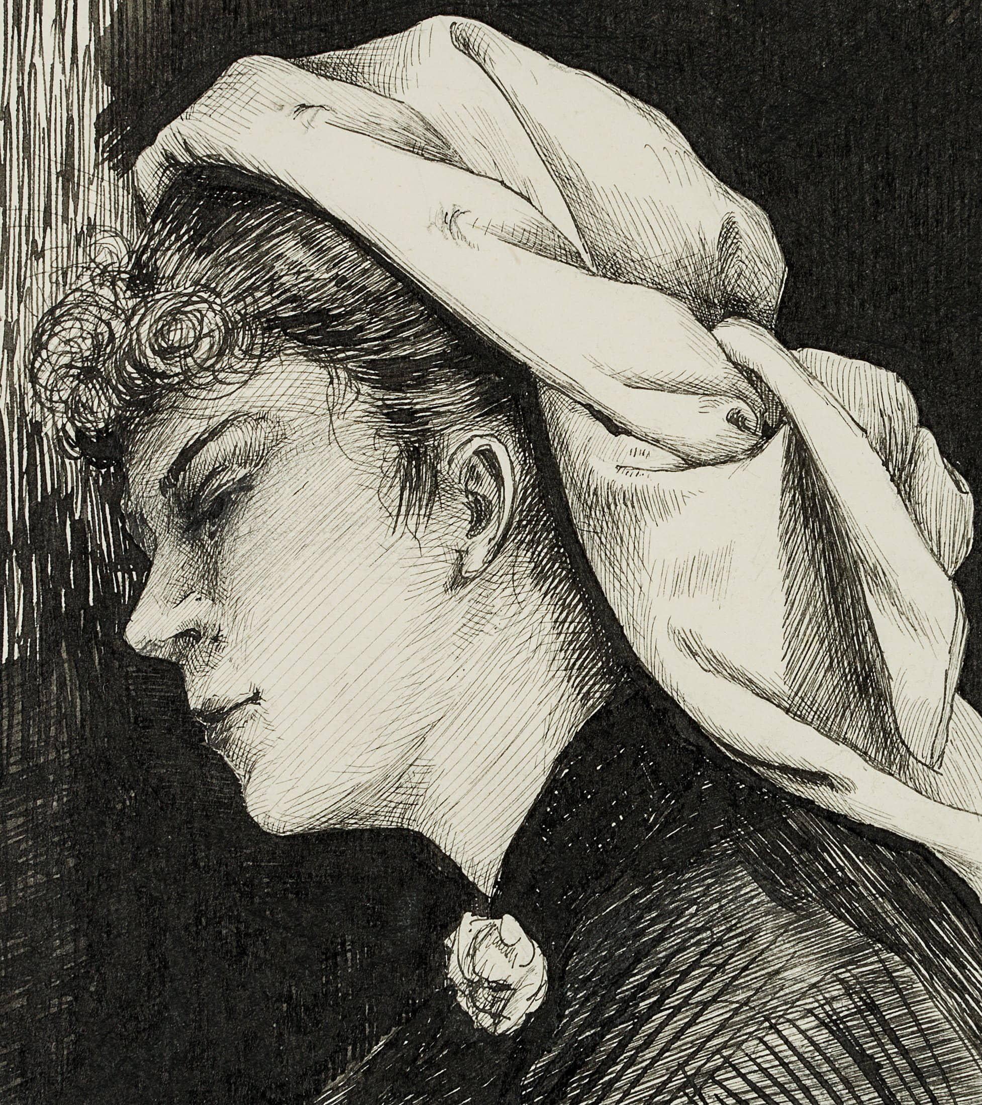 Young Italian woman with headscarf - Romantic Art by Leo Primavesi