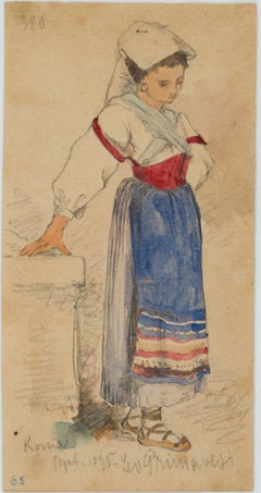 Femme romaine en costume traditionnel