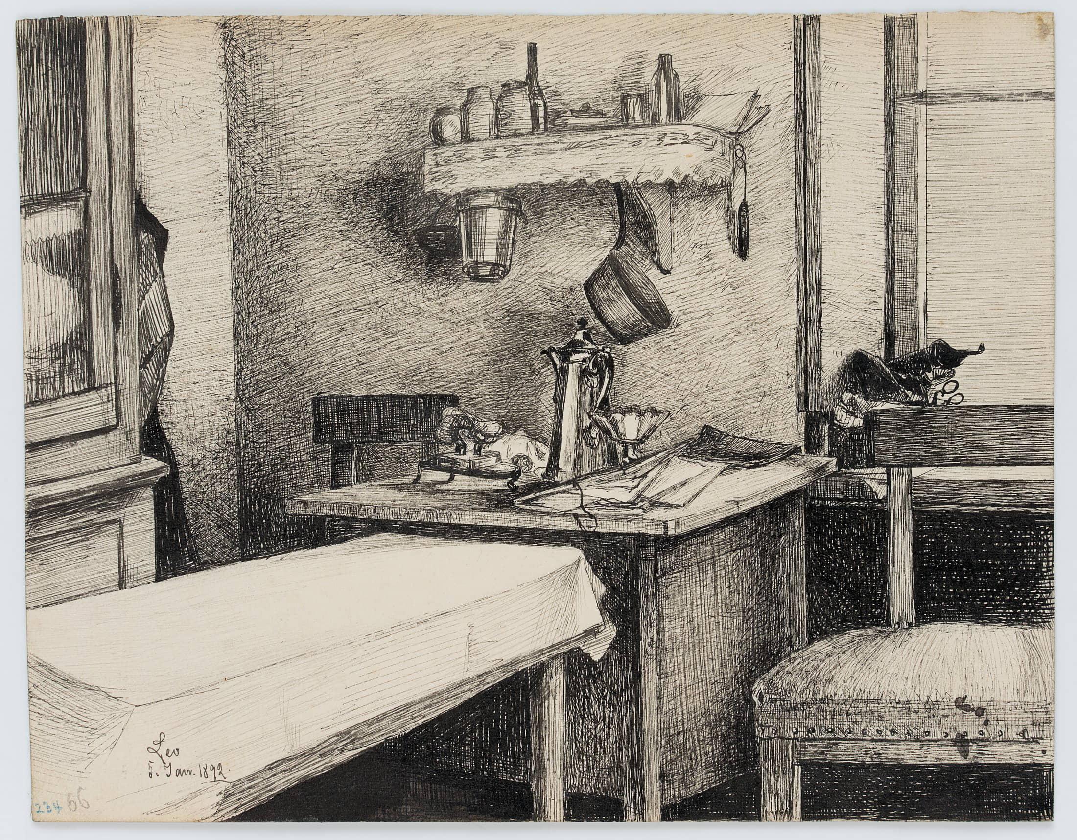 Interior with coffee pot