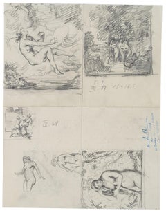 Vintage Study sheet with bathers