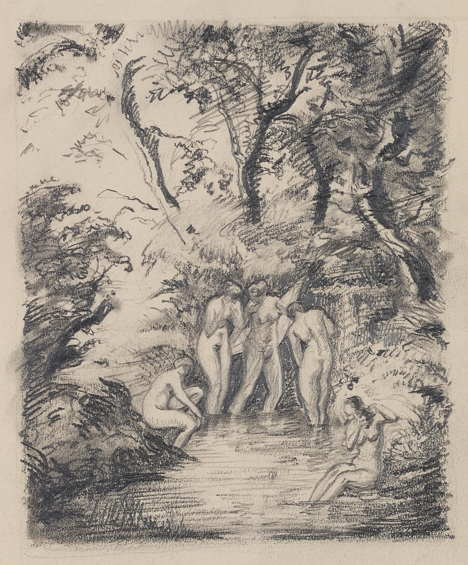 Carl August Walther Nude - Bathers in the pond II