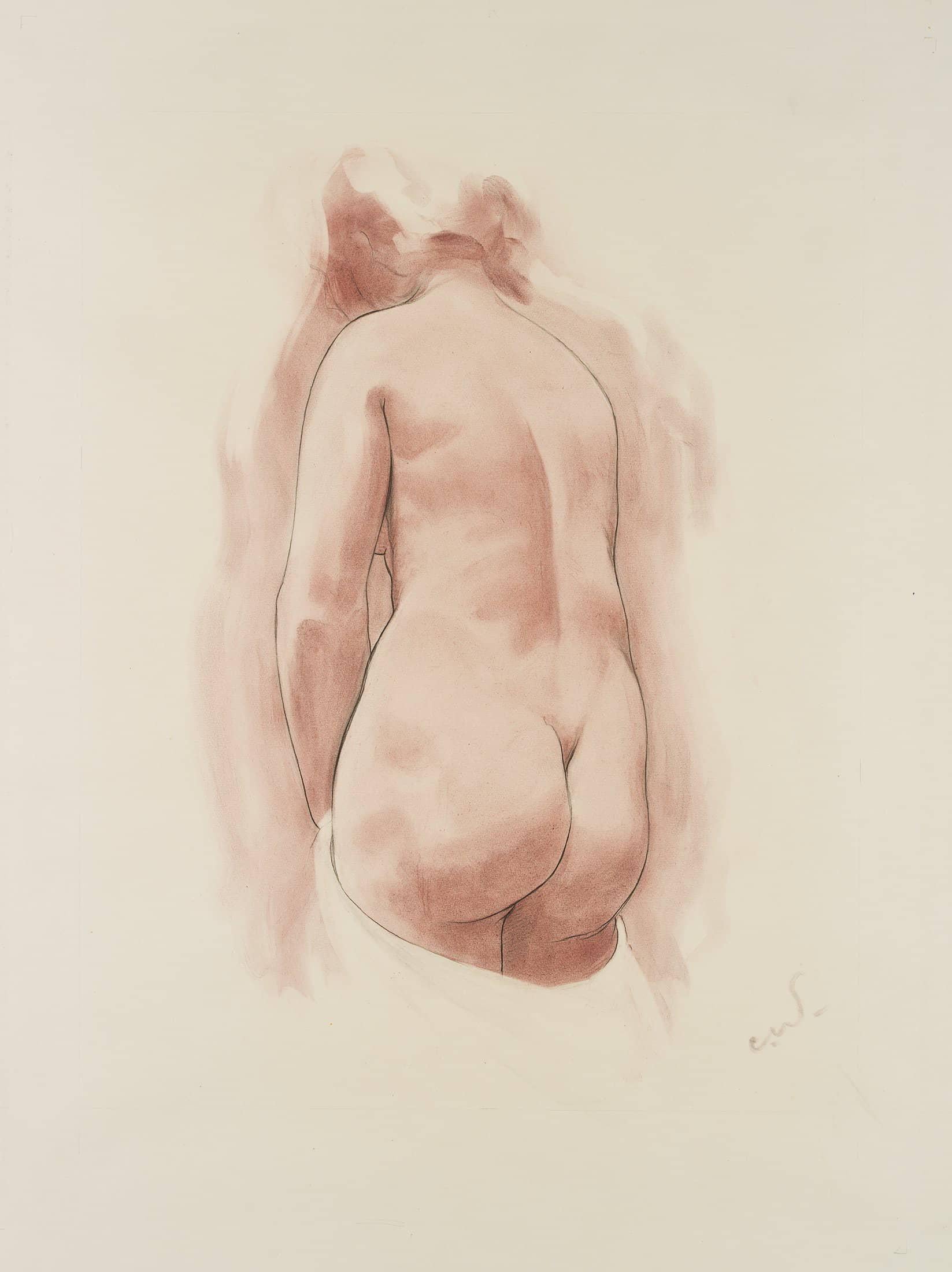 Carl August Walther Nude - Female back nude
