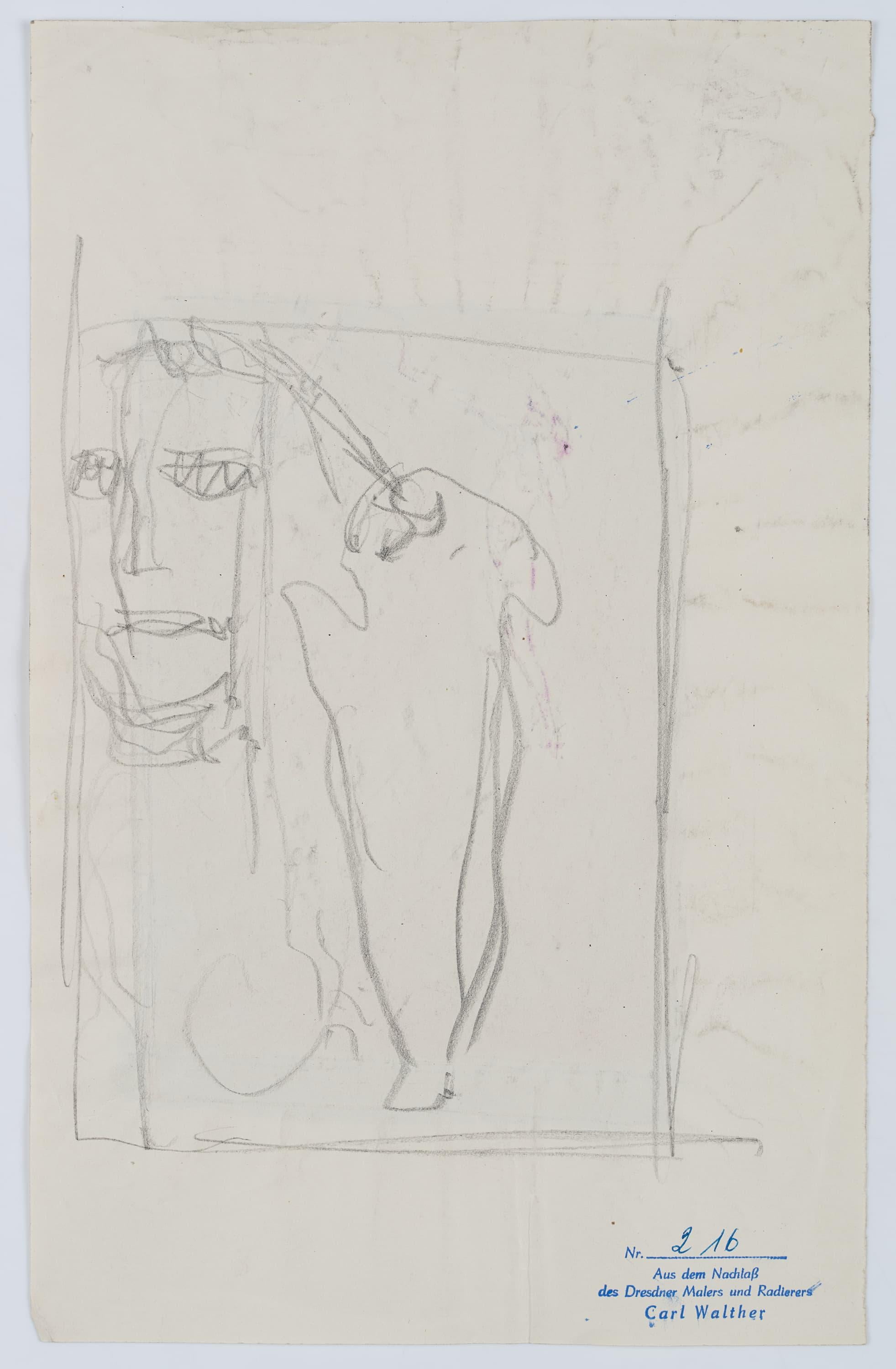 Saut, femme nue - Art de Carl August Walther