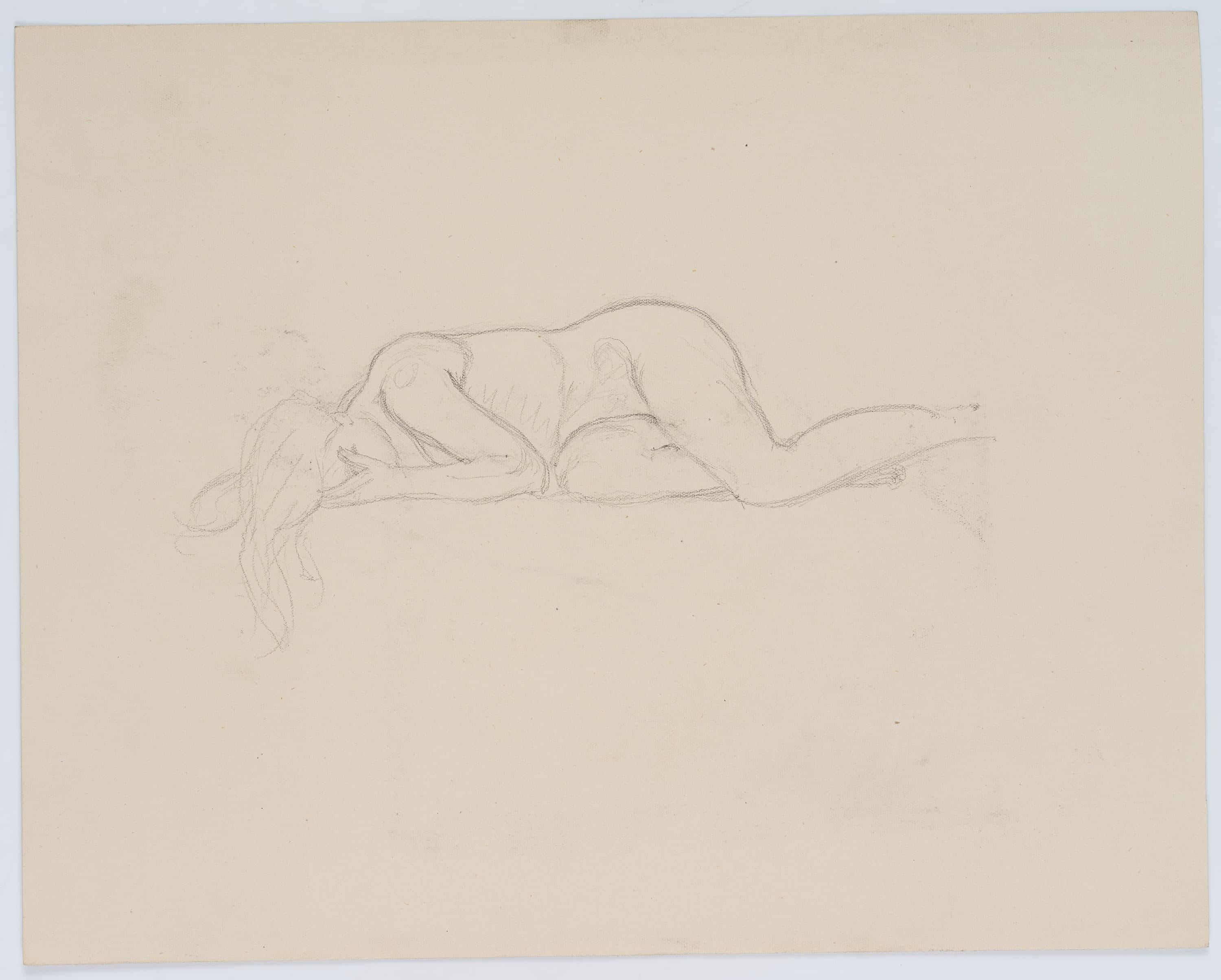 Campers, Female Nude - Modern Art by Carl August Walther