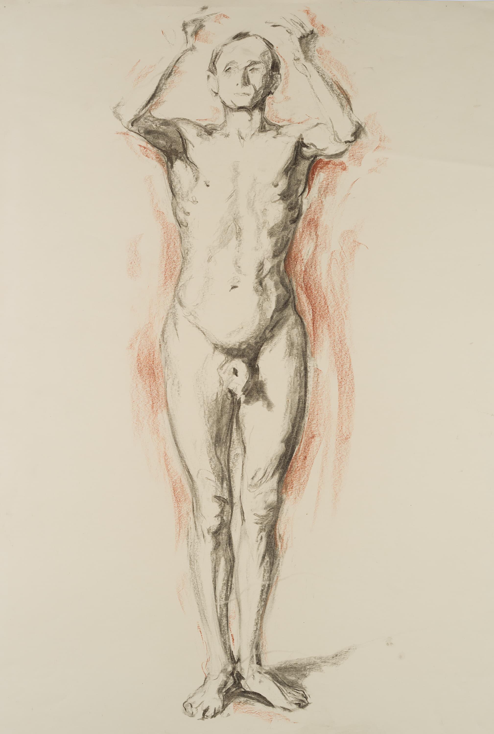 Carl August Walther Nude - Standing male nude