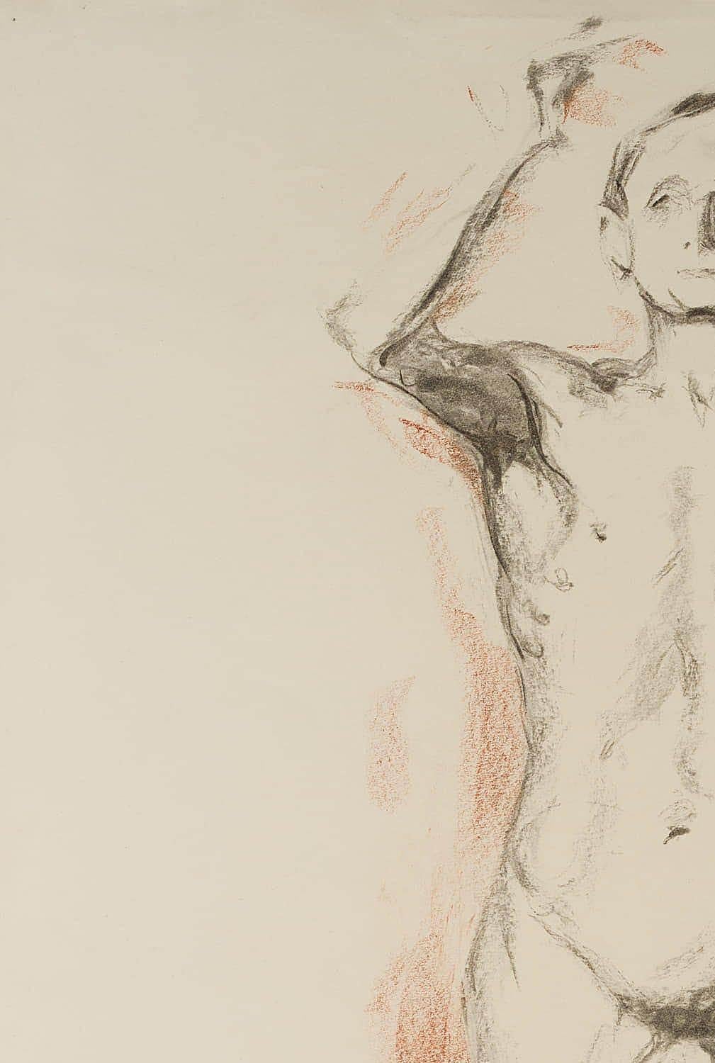 Carl August Walther (1880 Leipzig - 1956 Dresden): Standing male nude with raised elbows, 20th century, Chalk

Technique: Chalk and Charcoal on Paper

Stamp: Lower left Estate stamp, Carl Walther. Dresden. 20th century

Date: 20th