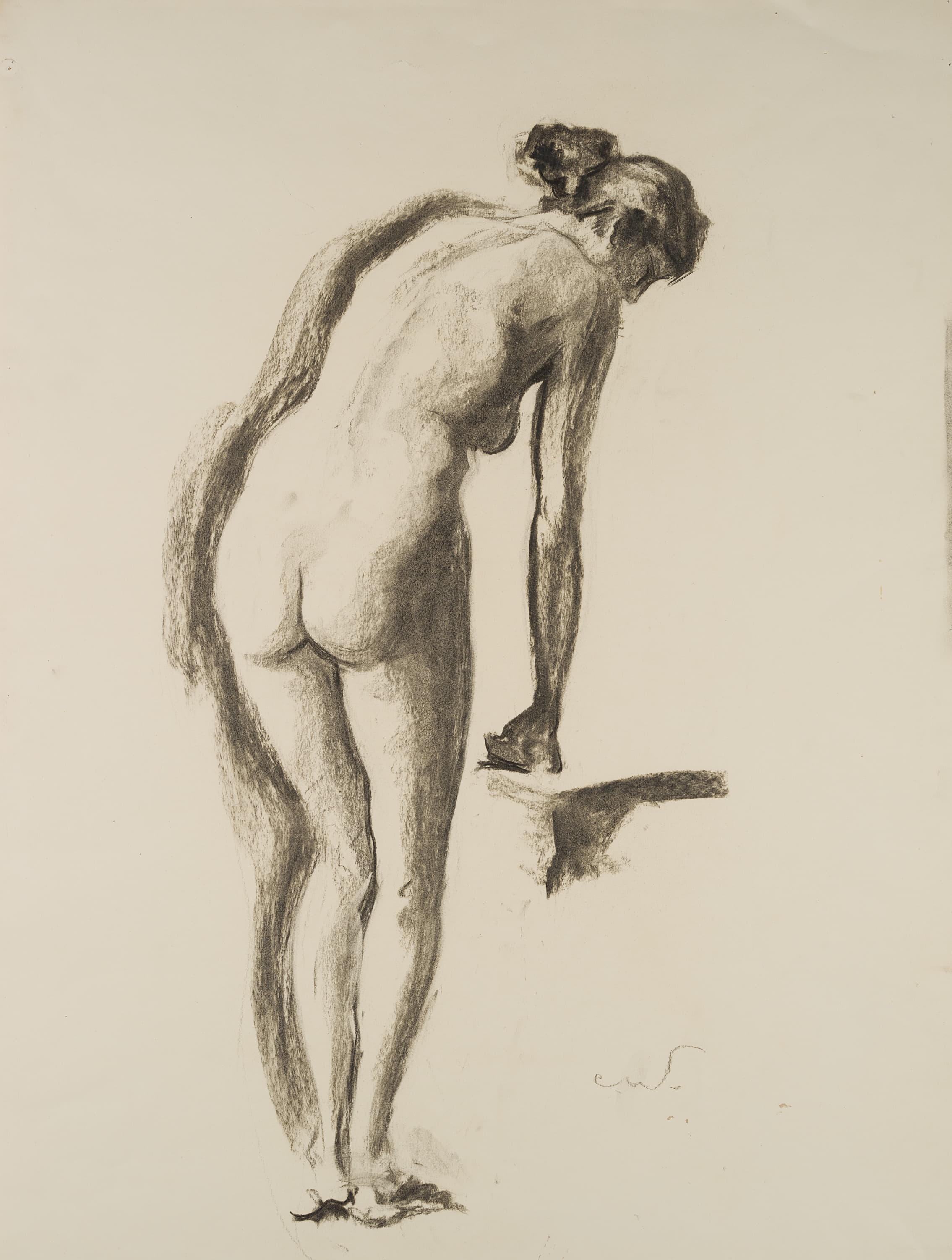 Carl August Walther Nude – Weiblicher Rücken nackt