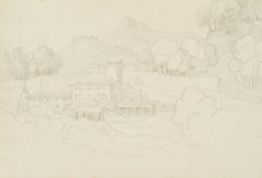 Antique Italian Landscape with Group of Houses