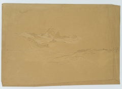 Landscape with trees and Mont Blanc massif