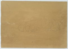 Italian Landscape: Homestead in front of Mountains