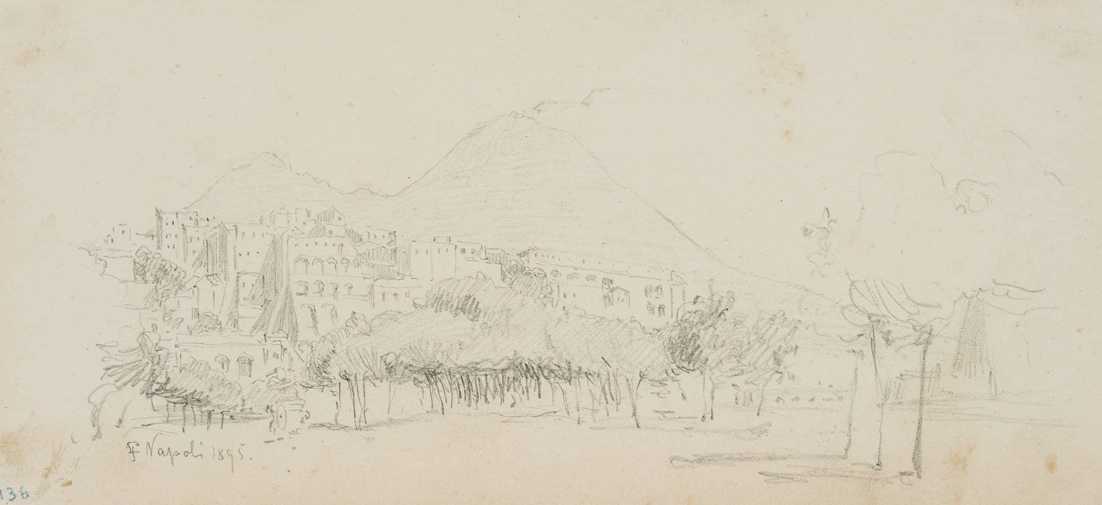 Naples with a view of Vesuvius - Art by Leo Primavesi