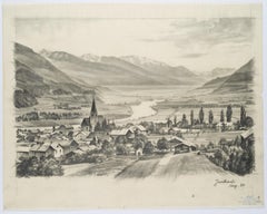Vintage Landscape near Jenbach in Tyrol