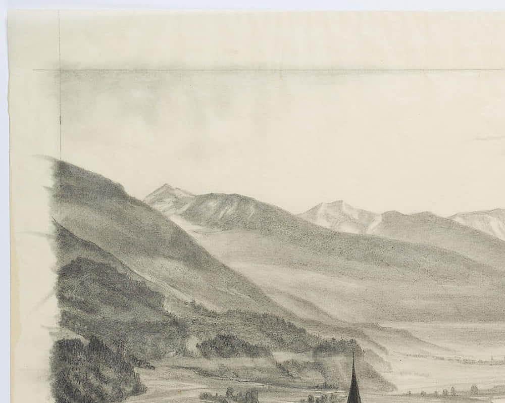 Carl August Walther (1880 Leipzig - 1956 Dresden): Landscape near Jenbach in Tyrol, 1930, Pencil

Technique: Pencil on Transparent paper

Inscription: Inscribed lower left, monogrammed, inscribed and dated lower right, estate stamp lower