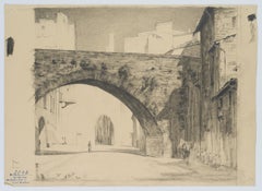 Italienische Stadt mit Brückenböcke