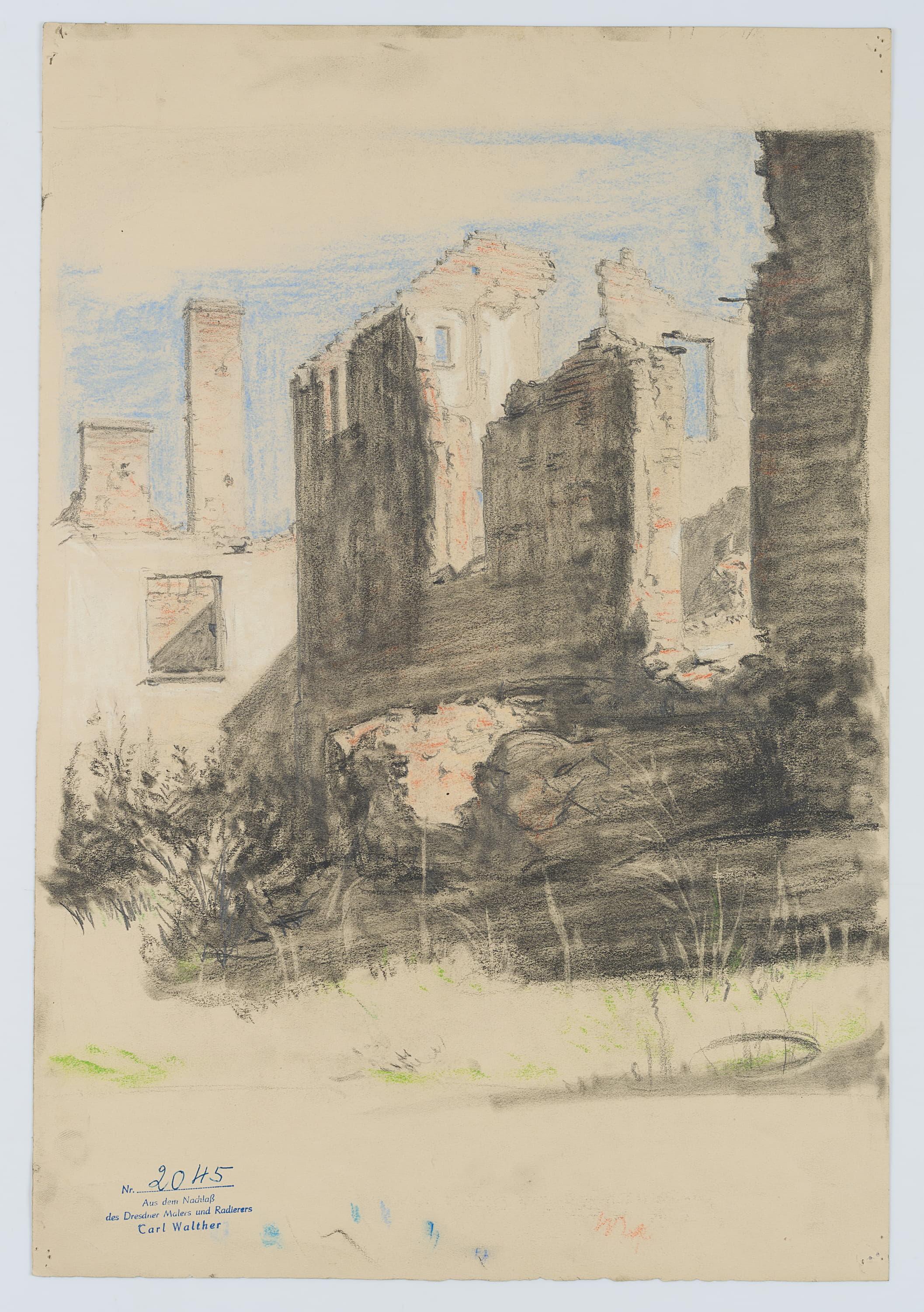 Ruins in San Gimignano - Art by Carl August Walther