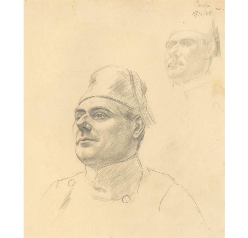 Ernest Procter (1886-1935) - 1995 Graphite Drawing, Man in Uniform For Sale 1
