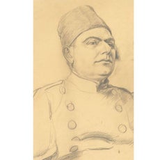 Antique Ernest Proctor (1886-1935) - Graphite Drawing, Sketch of a Man in Uniform