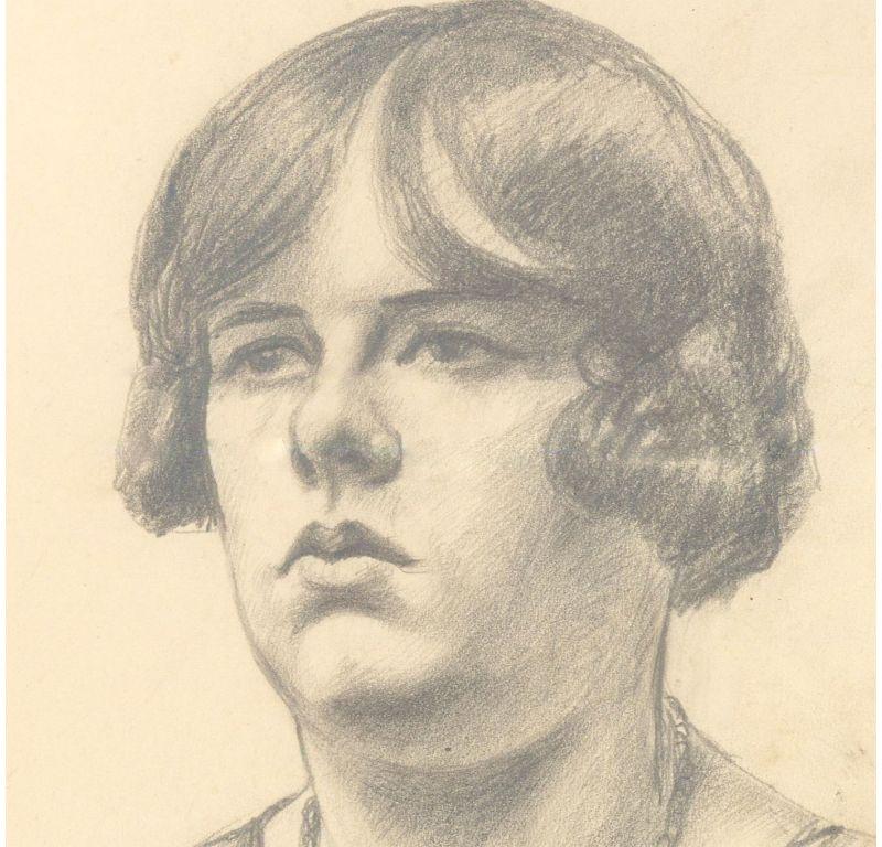 Ernest Proctor (1886-1935) - Graphitzeichnung, Frauen mit Perlenkette – Art von Ernest Procter