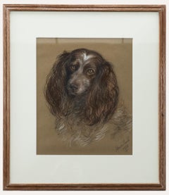 Edith Honor Earl (1901-1996) - Framed 1950 Pastel, Portrait of a Cocker Spaniel