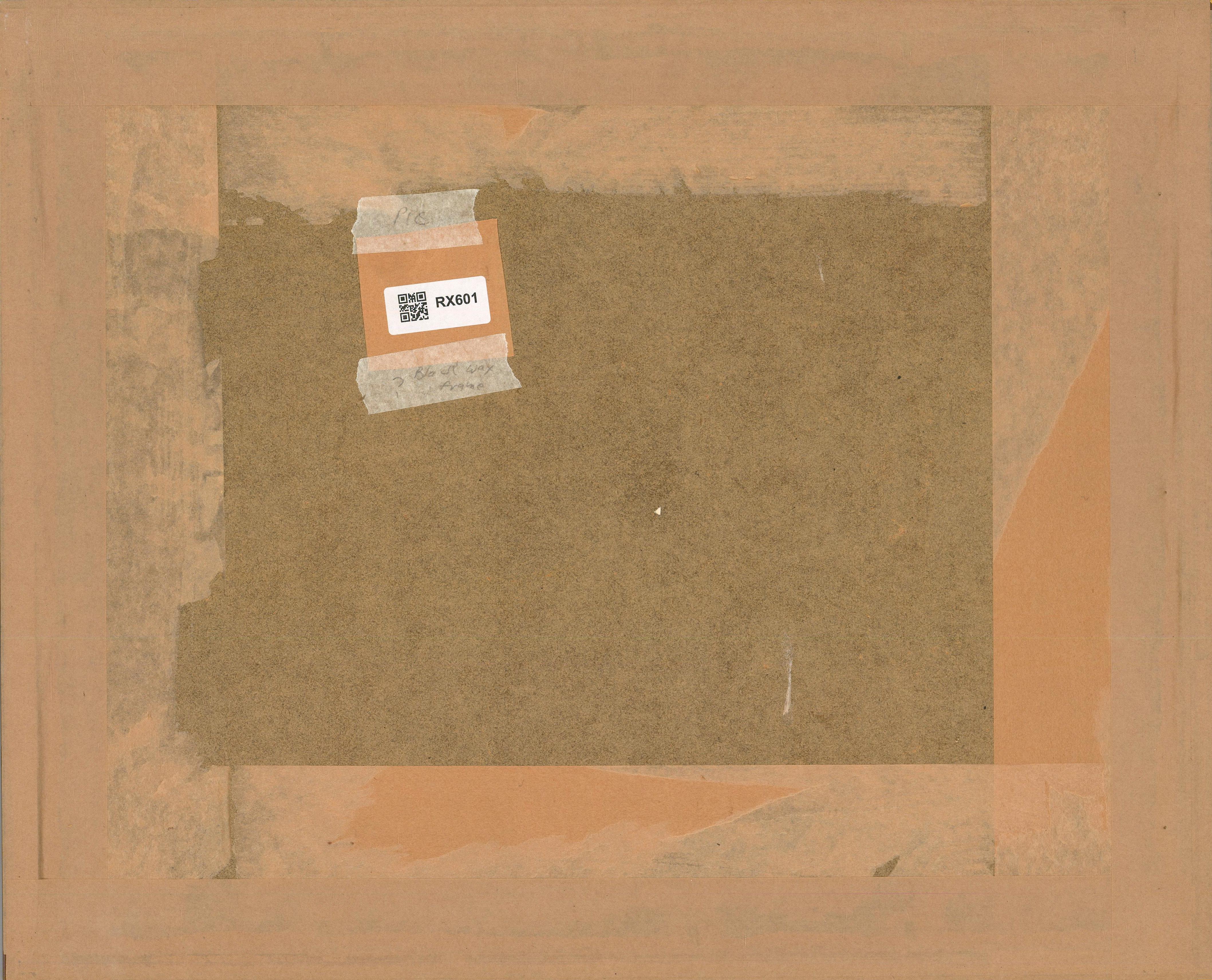 Aquarelle du 19e siècle - Un cheval se promène dans un pub - Beige Figurative Art par Unknown