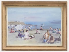 British School 20th Century Watercolour - Bathers at the Beach
