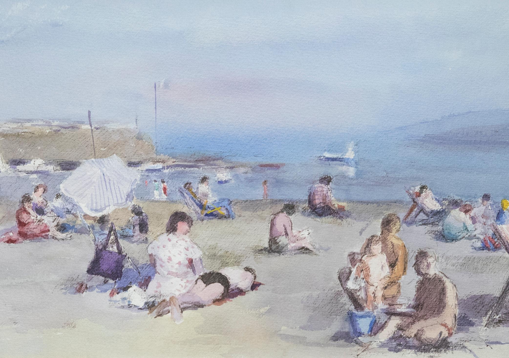 British School 20th Century Watercolour - Bathers at the Beach - Art by Unknown