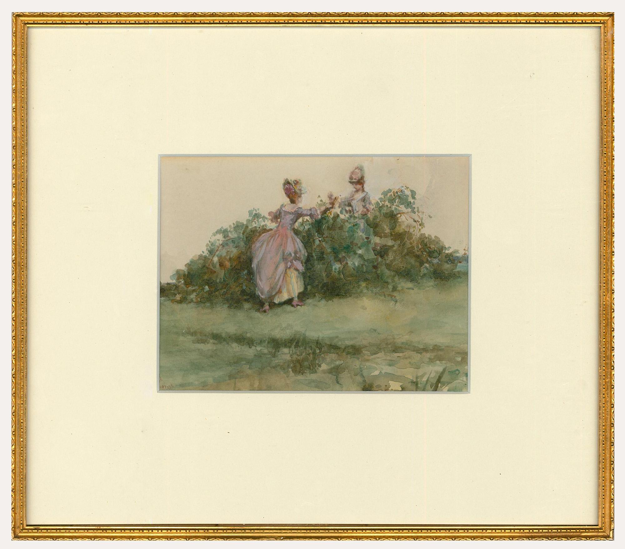 Unknown Figurative Art - A. Brantingham-Simpson RI (fl.1904-1931) - Framed Watercolour, Picking Berries