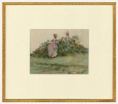 A. Brantingham-Simpson RI (fl.1904-1931) - Framed Watercolour, Picking Berries