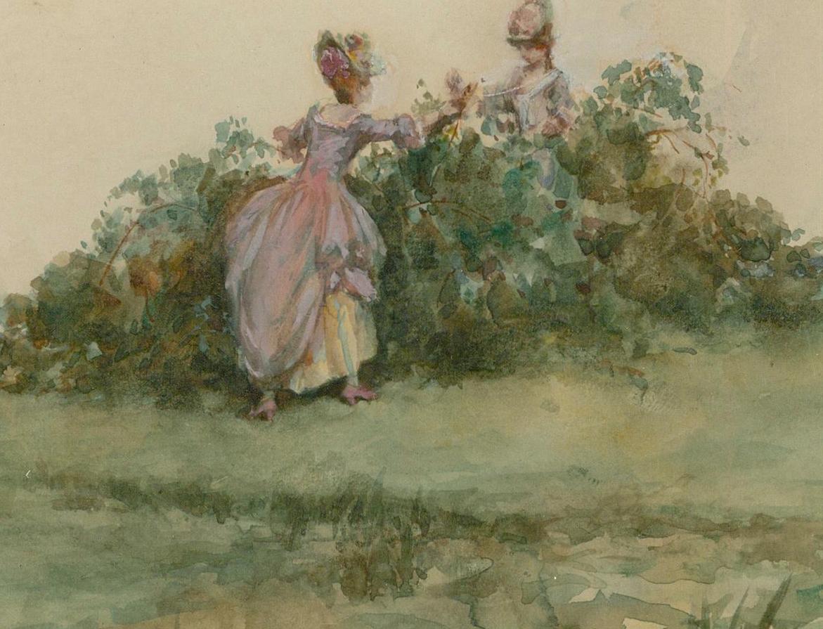 A. Brantingham-Simpson RI (fl.1904-1931) - Framed Watercolour, Picking Berries - Art by Unknown