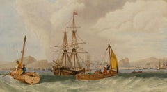 Style of Abraham Hulk (1813-1897) - 19th Century Watercolour, A Busy Port