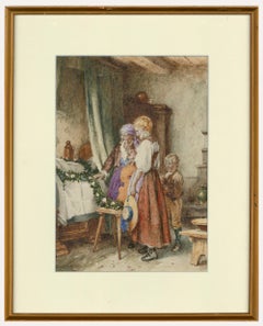 Antique G. G.  - 19th Century Watercolour, Mourning